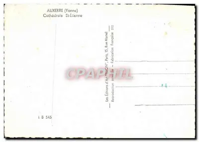 Auxerre (Yonne) — Catedral São Etienne — Les Éditions d'Art 'WYON' Paris — Verso