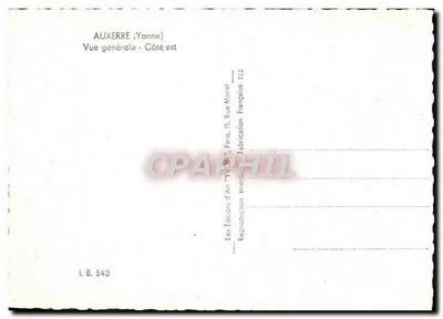 Auxerre (Yonne) — Vista geral - Lado leste — Les Éditions d'Art 'W' Marrel, Paris — Verso