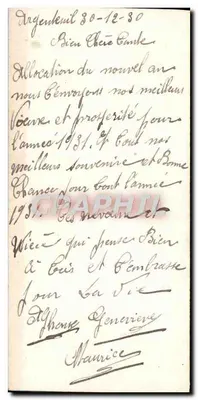 Violetas — Boa Ano — Carta postal decorativa — Verso