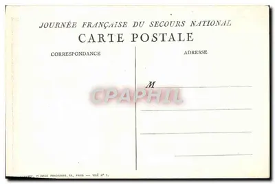 Mulher em luto segurando uma criança — gravura de M. Melflane, 1913 — editada pela Journée Française du Secours National — Verso