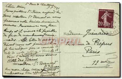 Stara pocztówka Saint Pierre De Chartreuse Ogólny widok — Rewers