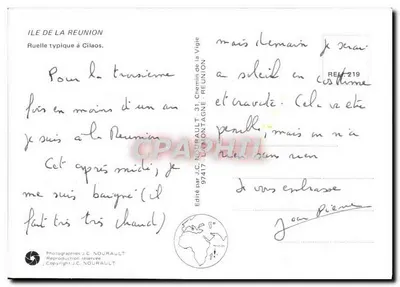 Typowa uliczka w Cilaos — Wyspa La Réunion — Wydane przez J.C. NOURAUT — Rewers