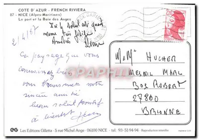 Nice - Baía dos Anjos — As Edições Gilletta, n° 87 — Verso