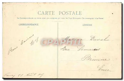 Bilhete postal antigo Bourg Saint Maurice Le Petit Saint Bernard O hospício francês O monumento dos Caçadores Alpinos — Verso