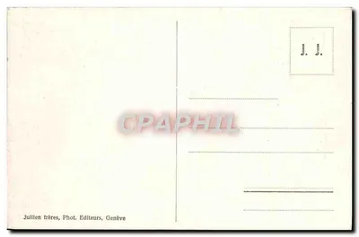 St. Gervais-les-Bains i Miage — panoramiczny widok z zasnieżonymi górami — J.J. 9720 — Rewers