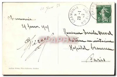 Chamonix — Um Salto de Esqui — J. J. 8096 — Verso