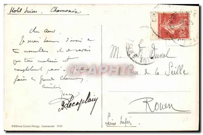 Mont-Blanc i piramidy — Wydawnictwo Louis Burgy, nr 5749 — Rewers