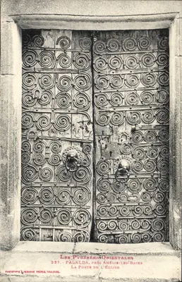 Pálalda, perto de Amélie-les-Bains — A porta da igreja — Fototipia Labouche Frères, Toulouse, n°227