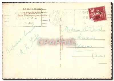 Bilhete postal antigo Monte Carlo Escale d'un paquebot en croisiere Bateau — Verso