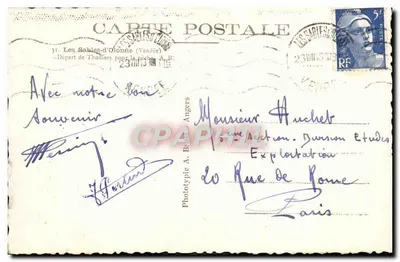 Les Sables-d'Olonne (Vendée) — Wyruszenie Thoriers na ryby — fototypia A. Baille Angers — Rewers