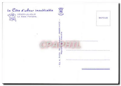 La Basse Fontaine — Vence — publisher Rion — Back
