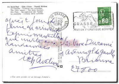 Saint-Paul - Côte d'Azur - La Placette - Fontaine aux colombes — Wydawnictwo GILLET, n°495 — Rewers