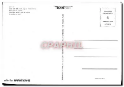 Pas de Braus — Alpes-Maritimes — uitgever TECHNI'PHOT, n° H/1121 — Achterkant