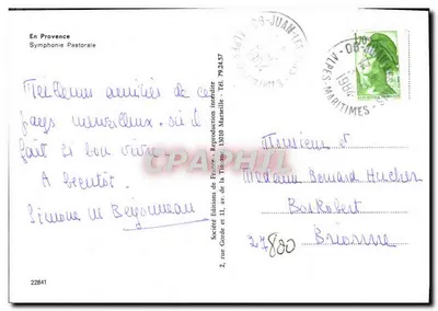 Igreja de campo — rebanho de ovelhas — Sociedade Edições da França — Verso