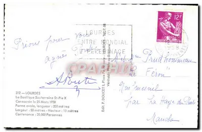 A Basílica Subterrânea de Lourdes — Editor EdlLux, n°312 — Verso