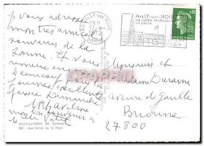Ponte sobre a Noye — Ailly-sur-Noye (Somme) — Fototipia Lerey — Verso