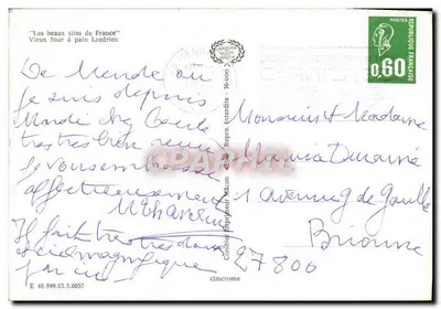 Bilhete postal moderno Velho Forno de Pão Lozerien — Verso