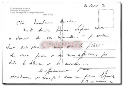 Mont Saint-Michel — pod śniegiem — wydawca Ligneau Éditeur, n° 2513 — Rewers