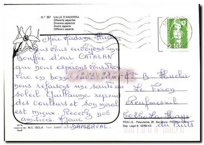 Registro de Andorra — Diversos aspectos — M.C. Iscla, n° 357 — Verso