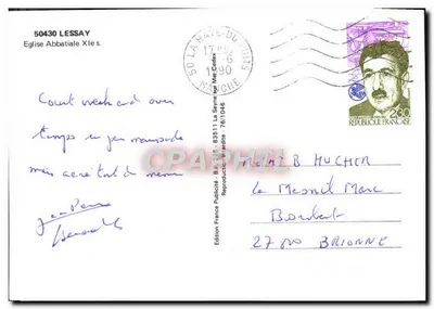 Abbazia di Lessay — Chiesa abbaziale del XI secolo — Edizione France Publicité — Verso