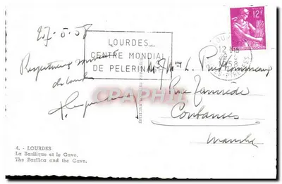 Lourdes — Bazylika i rzeka Gave — Wydawnictwo Pielgrzymka — Rewers