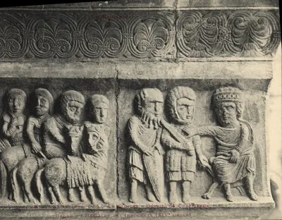 Elne (Pyrénées-Orientales) - O Claustro - Detalhes de capiteis - Ordem do massacre dos inocentes (século XIV)