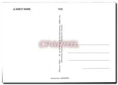 A Sena e Marne — Carta postal panorâmica com dez vistas — Edições GUY — Verso