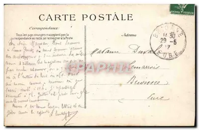 Jacht in de Bossen van Fontainebleau — Aankomst van de Hounden — Uitgever E.D. n°5 — Achterkant