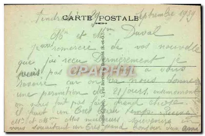 Bilhete postal antigo Trie Château L’Église Le Portail — Verso