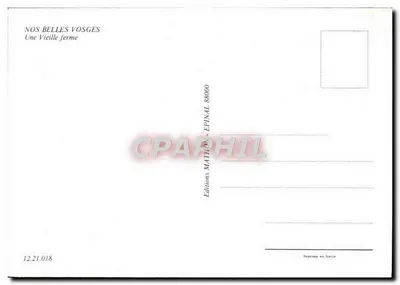 Una Vieja Granja — Nos Belles Vosges — Éditions Matton - Epinal 88000 — Reverso