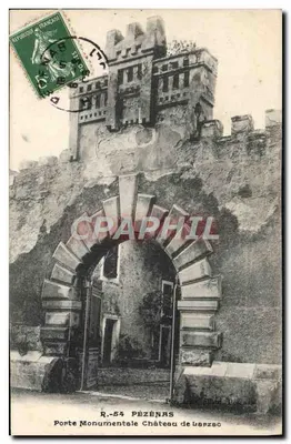 Pézenas — Porta Monumental do Castelo de Larzac — R.54 — Editor P. Pillaud, Pézenas