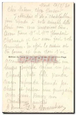 Châtelailлон — Les Rochers d'Angoulins — Edição do Bazar das Novas Galerias, Châtelailлон-Plage — Verso