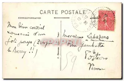 Gargilesse (Indre) — Zagięcie Creuse i Młyn Prune — R.D. — Rewers