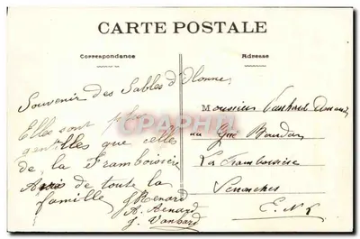 Aux Sables-d'Olonne — Mignonne à croquer la petite Sablaise — Fototipia Vassellier, Nantes — Verso