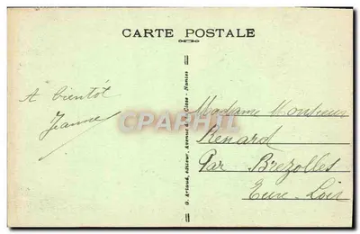 Sainte-Anne-d'Auray — A Vale de Tréauray — Editor G. Artaud, Nantes, n°54 — Verso