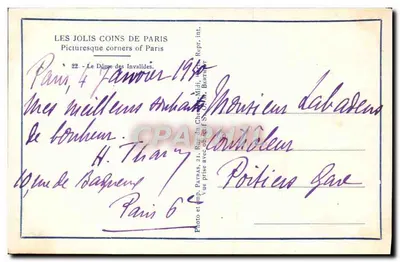 Paryż – DOME DES INVALIDES – Les Jolis Coins de Paris nr 22, wydawca Patris — Rewers