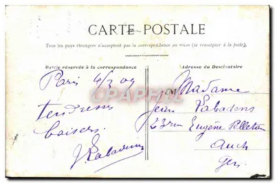 Paris — Avenida da Ópera — editor não visível — Verso