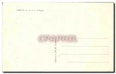 Gizeux (Loire) — A Igreja — Edição A. Jolin — Verso