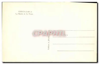 Gizeux (Loire) — A Prefeitura e a Correios — Edição A. JOLIN, Gizeux — Verso