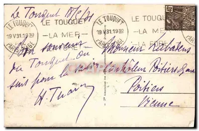 Le Touquet-Paris-Plage — Digue i promenada — wydawca anonimowy, nr 240 — Rewers