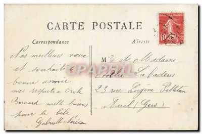 Dois crianças — cena de jardim com carrinho de flores — LE DÉ, n°202 — Verso