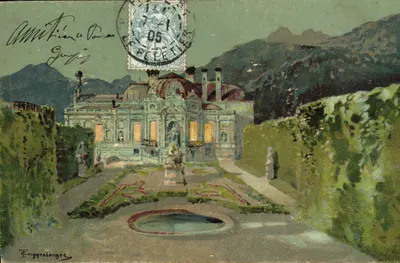 Château de Gruyères — view of the entrance and garden — Eryggenberger