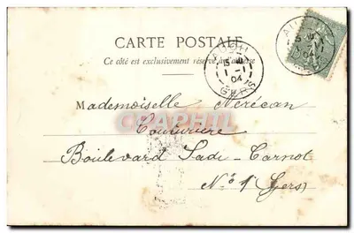 私は希望をもたらす — 2人の人物のシーン、1903年と1904年の日付 — フォトタイプ A. Besseret & Cie, ナンシー — 裏面