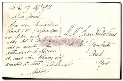 Jovem mulher e cachorro — retrato colorido — editor S.D. n° 4-304 — Verso