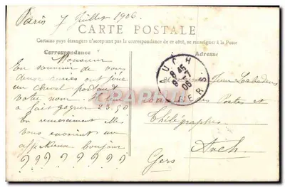 Paris — Tour Saint-Jacques — F. B. Paris, n°35 — Verso