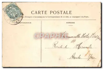 Bilhete postal antigo Ariege Belesta Ruínas Do Castelo D'Amont Igreja do 16eme — Verso