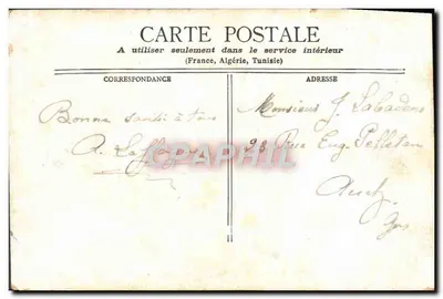 Stara pocztówka Bordeaux Les Colonnes Rostrales — Rewers