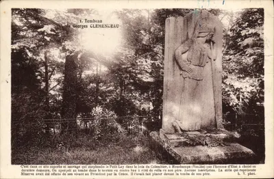 Túmulo de Georges Clemenceau — Petit Lay, bosque do Colombier, Mouchamps (Vendée) — Fototipia Maurel Château