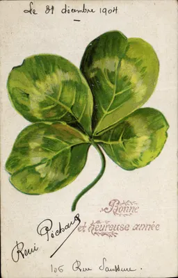 Stara pocztówka Fantaisie Fleurs Trefle