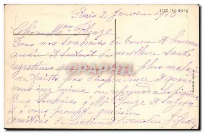 Kobieta w długim stroju i kapeluszu z piórami — Schneider, Else Berna — Série N° 2271 — Rewers